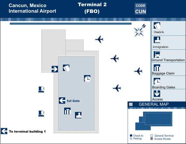 cancun airport map